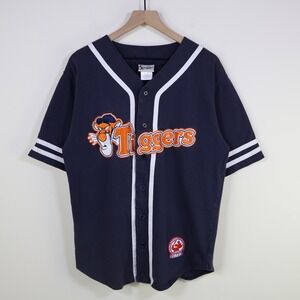 Vintage Walt Disney World Tigger Baseball Jersey Size Small Navy Blue Cotton